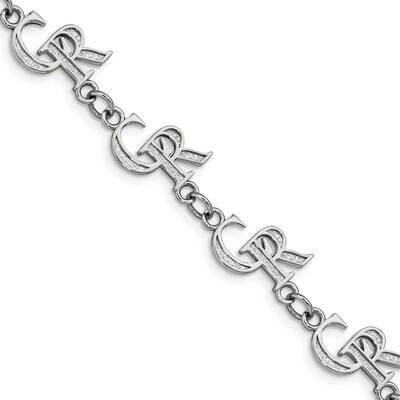 MLB Colorado Rockies Logo On 1.5 In Extender Bracelet Stainless Steel ST515ROK, MPN: ST515ROK, 1911…