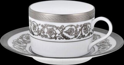 J. Seignolles Ambassade Platinum Tea Cup and Saucer JS17422, MPN: JS17422,