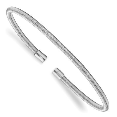 Leslie&#39;s Textured Cuff Bangle Sterling Silver Rhodium-plated HB-QLF905, MPN: QLF905, 191101676710