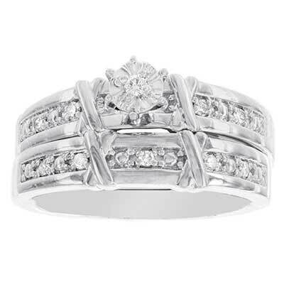 Gold Plating Accent 1- .02 Rd, 4- .01Rd Dias - Dia:C/Z Mel:C/Z Sterling Silver RTD1111EI4002F-SSCZ,…