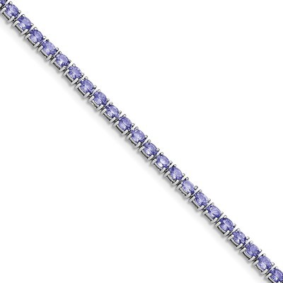 Oval Tanzanite Bracelet 7.5 Inch Sterling Silver Rhodium-plated QX944TZ, MPN: QX944TZ, 191101335907
