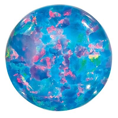 Imitation Opal Black 8mm Round Cabochon Gemstone OI-0800-RDC-BK, MPN: OI-0800-RDC-BK,