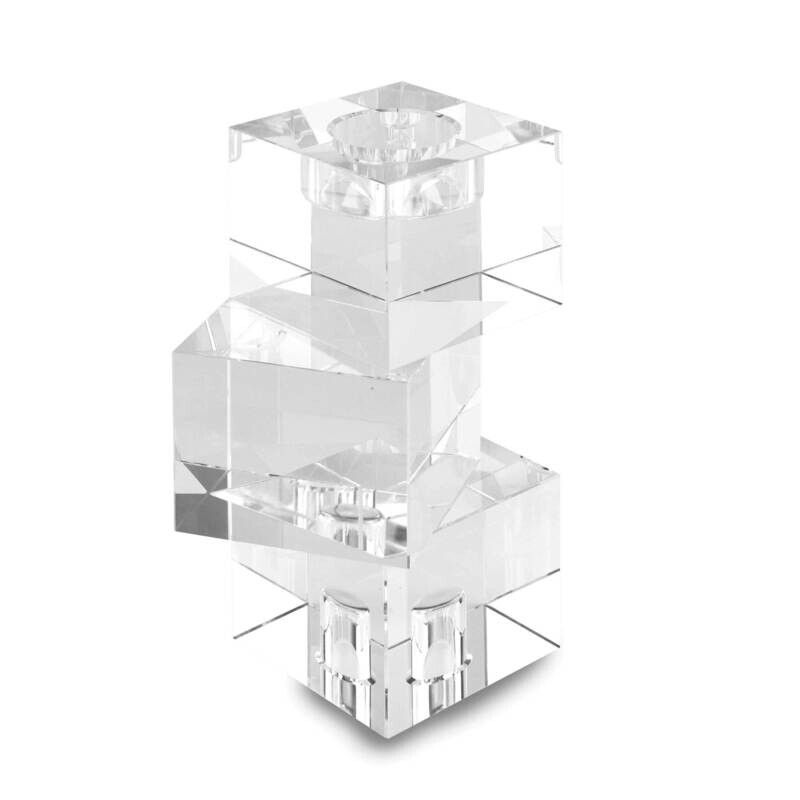 Crystal Glass Medium Cube Candle Holder GM19984, MPN: GM19984,
