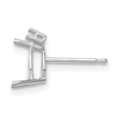 Pear 4-Prong 4.5 x 2.5mm Diamond Accent Post Earring Mounting 14k White Gold WG390, MPN: WG390,
