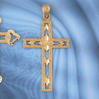 Dazzlers Jewelry Cross Pendant Necklace Charm Bracelet in Yellow, White or Rose Gold 7929, MPN: DZ-…