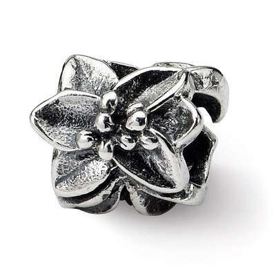 Plumeria Floral Bead Sterling Silver QRS227, MPN: QRS227, 883957721255