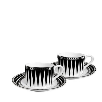 Caskata Marrakech Cup and Saucer Set of 2 Black HCS-170, MPN: HCS-170, 816666029855