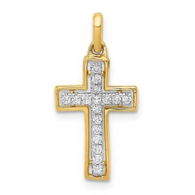 1/8Ct. Diamond Cross Pendant 14k Gold &amp; Rhodium PM4981-013-YA, MPN: PM4981-013-YA, 883957382852