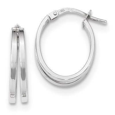 Polished Double Hoops Earrings 14k white Gold TF1288W, MPN: TF1288W, 191101059384
