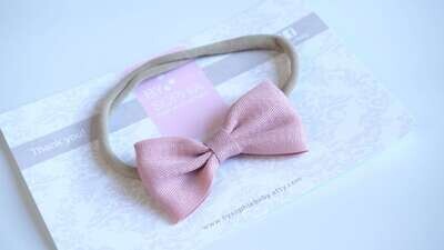 LIGHT PINK Bow baby headband Set Pink Baby Nylon Headband Small Bows Baby Bows Newborn headbands Ny…