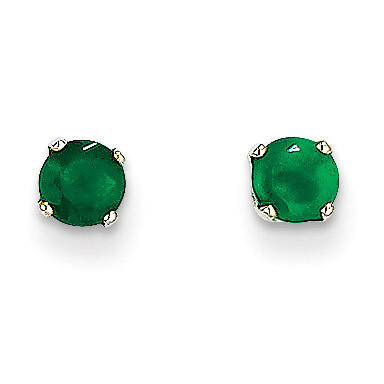 4mm Emerald Stud Earrings 14k White Gold XBE125, MPN: XBE125, 883957086460