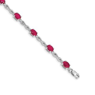 Ruby Bracelet 14k White Gold Diamond BM4488-RU-025-WA, MPN: BM4488-RU-025-WA, 883957372693