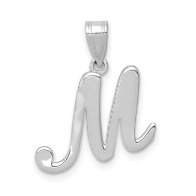 Script Letter M Initial Pendant 14k White Gold YC993WM, MPN: YC993WM, 196904069929