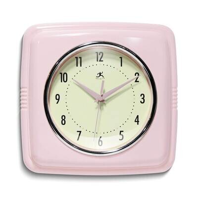 Rose Blush Finish Square Retro Metal Wall Clock GM25013, MPN: GM25013, 731742432285