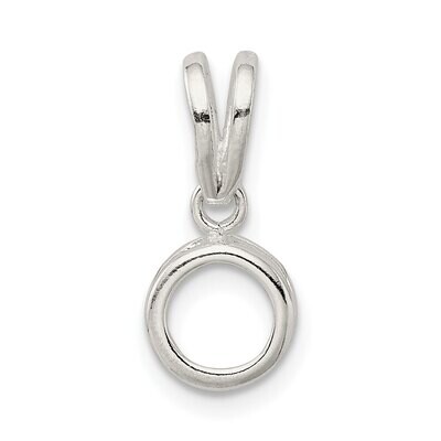 Round 3.0mm Back Set Loose Bail Pendant Setting Sterling Silver SS3233, MPN: SS3233,