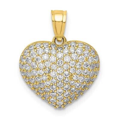 Micropave Heart Pendant 10k Gold CZ Diamond 10C1442, MPN: 10C1442, 883957831923