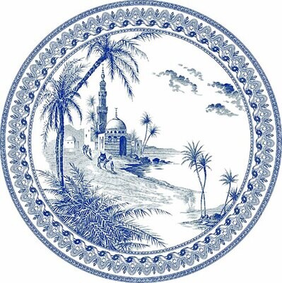 Gien Les Depareillees Blue Dessert Plate Vue D&#39;Orient 1849ADE650, MPN: 1849ADE650, 3660838011486