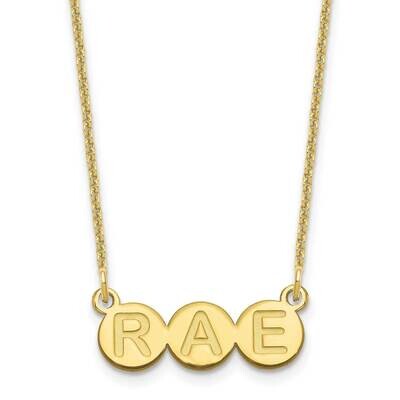3 Letter Bubble Necklace 10k Gold 10XNA1323Y, MPN: 10XNA1323Y, 196904158616