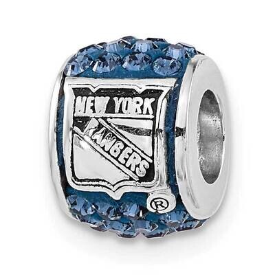NHL New York Rangers Polished Blue Crystal Bead Charm Sterling Silver RNG070CHM-SS, MPN: RNG070CHM-…