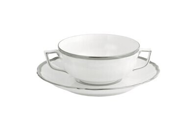Robert Haviland Colette Platinum Cream Soup and Saucer HP438224, MPN: HP438224,
