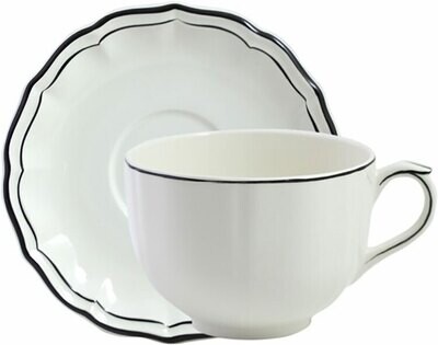 Gien Filet Midnight Jumbo Cup &amp; Saucer 18291PTJ26, MPN: 18291PTJ26, 840769056159