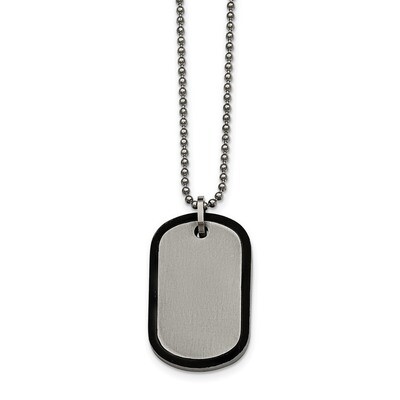 IP Edged Dogtag Necklace Stainless Steel Brushed Black SRN2031-22 by Chisel, MPN: SRN2031-22, 19110…