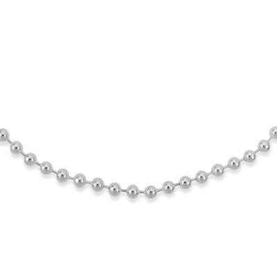 Hollow Polished Fancy Beaded Necklace 24 Inch Sterling Silver QH368-24, MPN: QH368-24, 886774983479