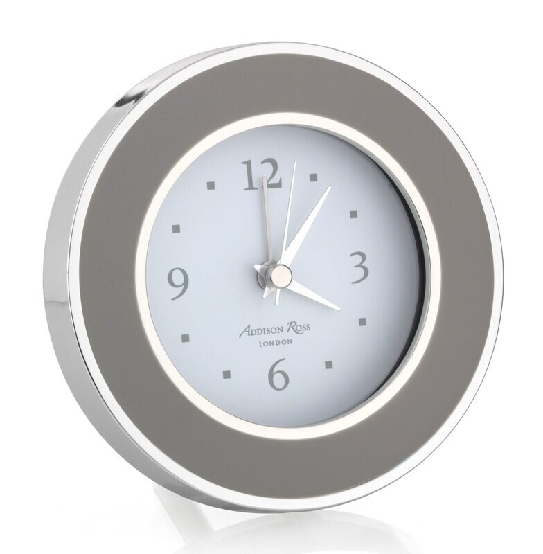 Addison Ross Chiffon & Silver Silent Alarm Clock 4 x 4 InchSilver-plated FR5501