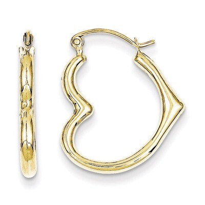 Hollow Heart Shape Hollow Hoop Earrings 10k Gold 10ER267, MPN: 10ER267, 883957541808
