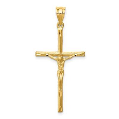 Crucifix Cross Pendant 14k Gold Brushed &amp; Diamond-cut D4665, MPN: D4665, 883957838229