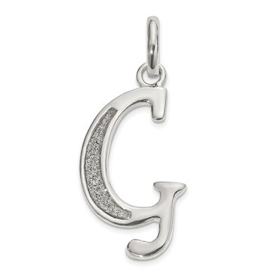 Glitter Enamel Letter G Pendant Sterling Silver Polished QC9181G, MPN: QC9181G, 886774095516