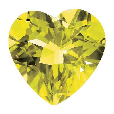 Lemon Quartz 12mm Heart Faceted AA Quality LQ-1200-HTF-AA, MPN: LQ-HTF-AA,