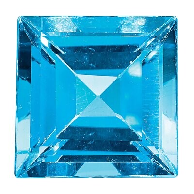 Blue Topaz 5mm Square Step Cut AA Quality Gemstone BT-0500-SQS-AA, MPN: BT-0500-SQS-AA,