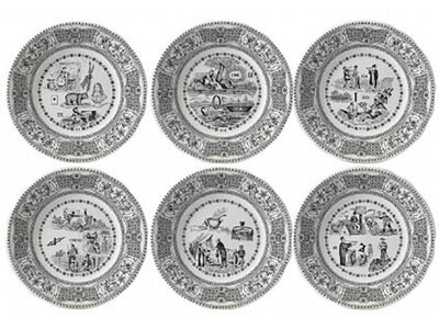 Gien Assiettes a Themes Les Rebus Dessert Plates Assorted Les Rebus 1373B6AA48, MPN: 1373B6AA48, 84…