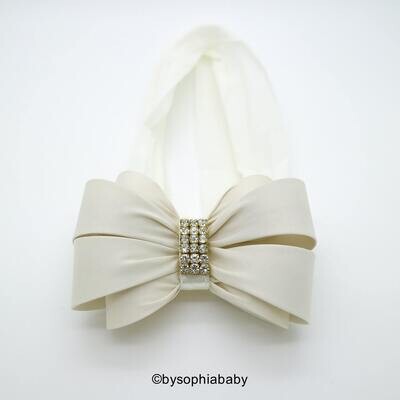 Baby Headband Headwrap Ivory Big Bow Headband Ivory Baby Headband Nylon Headband Girls Headband Fir…