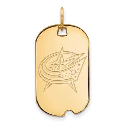 Columbus Blue Jackets Small Dog Tag Gold-plated Sterling Silver GP019BJA, MPN: GP019BJA, 1911011543…