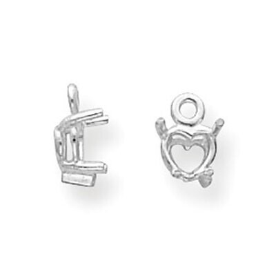 Heart Dangle 5.0mm Earring Component 14k White Gold WG863, MPN: WG863,