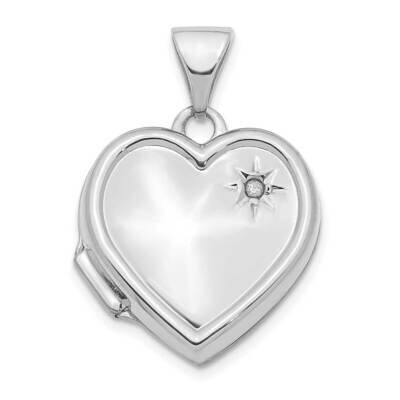 Diamond 16mm Heart Locket Pendant 14k White Gold XL740, MPN: XL740, 886774093642