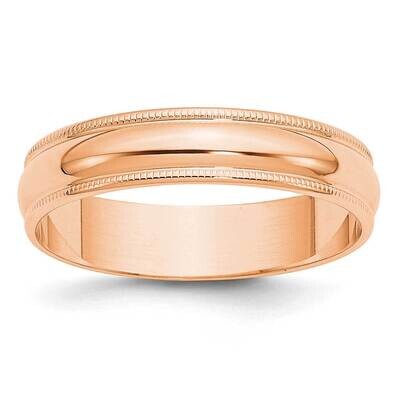 5mm Milgrain Half Round Band 14k Rose Gold RML050, MPN: RML050, 883957326108