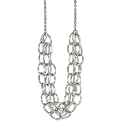 20.5 Inch 1.75 Inch Extension Multi Chain Necklace Stainless Steel Polished SRN2548-20.5 by Chisel,…