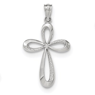 Polished Ribbon Cross Pendant 14k white Gold K5472, MPN: K5472, 191101457135