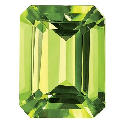 Peridot 8X6mm Emerald Cut AA Quality Gemstone PE-0806-OCE-AA, MPN: PE-0806-OCE-AA,