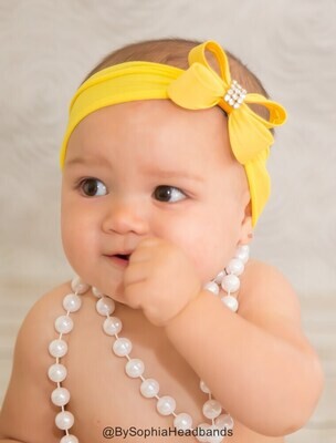 Baby Headband Headwrap Yellow Baby Headband Yellow Baby Bow Baby Girl Headband Photo Prop Yellow He…