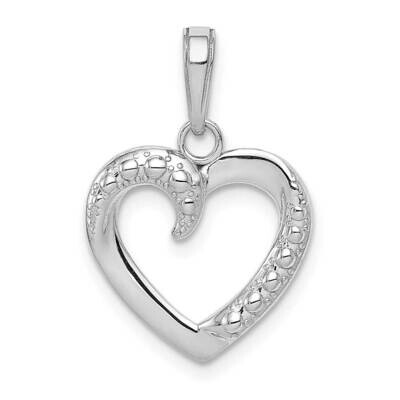 Textured Heart Pendant 14k White Gold Polished K9579W, MPN: K9579W, 637218164844