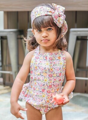 Baby Girl Romper Set Baby Romper and Headband Floral Baby Bloomer Cotton Baby Romper Bloomers Flora…