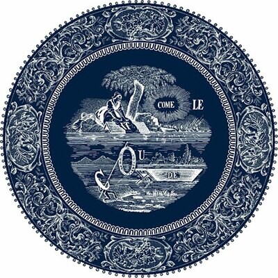 Gien Les Depareillees Blue Dessert Plate Rebus 1849ADE550, MPN: 1849ADE550, 3660838011479
