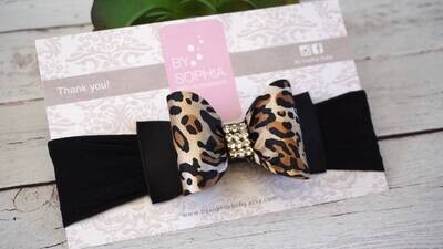 Leopard Bow Headband Baby Bow Headband Newborn Headband Baby Girl Headband Photography Prop Bow Hea…