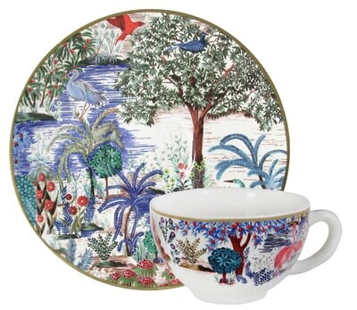 Gien Le Jardin Du Palais Breakfast Cups &amp; Saucers 18532PTA01, MPN: 18532PTA01, 3660838014401