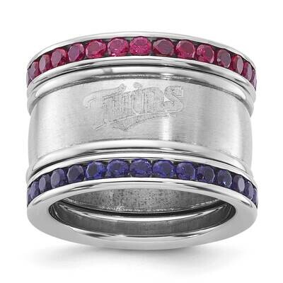 MLB Minnesota Twins Crystal Triple Stacked Ring Set Stainless Steel TWN035CR-SZ6, MPN: TWN035CR-SZ6…