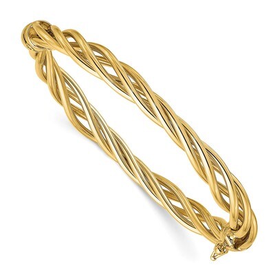 Leslie&#39;s Hinged Bangle 14k Gold Polished Twisted HB-LF1284, MPN: LF1284, 886774127897